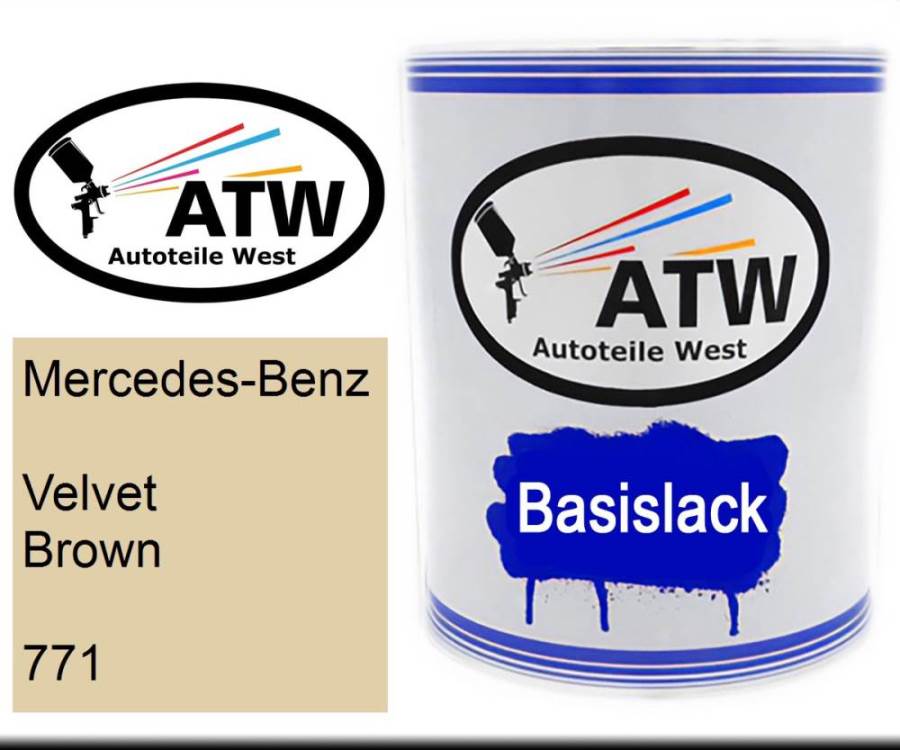 Mercedes-Benz, Velvet Brown, 771: 1L Lackdose, von ATW Autoteile West.